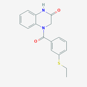 molecular formula C17H16N2O2S B3001661 4-(3-(ethylthio)benzoyl)-3,4-dihydroquinoxalin-2(1H)-one CAS No. 952812-66-7