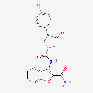 N-(2-carbamoylbenzofuran-3-yl)-1-(4-chlorophenyl)-5-oxopyrrolidine-3-carboxamide