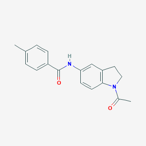 molecular formula C18H18N2O2 B300167 N-(1-acetyl-2,3-dihydroindol-5-yl)-4-methylbenzamide 