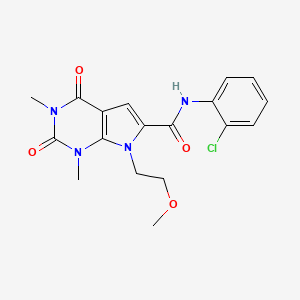 molecular formula C18H19ClN4O4 B3001671 N-(2-chlorophenyl)-7-(2-methoxyethyl)-1,3-dimethyl-2,4-dioxo-2,3,4,7-tetrahydro-1H-pyrrolo[2,3-d]pyrimidine-6-carboxamide CAS No. 1021257-19-1