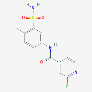 molecular formula C13H12ClN3O3S B3001696 2-chloro-N-(4-methyl-3-sulfamoylphenyl)pyridine-4-carboxamide CAS No. 1210497-28-1