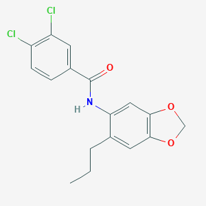 molecular formula C17H15Cl2NO3 B300170 3,4-dichloro-N-(6-propyl-1,3-benzodioxol-5-yl)benzamide 