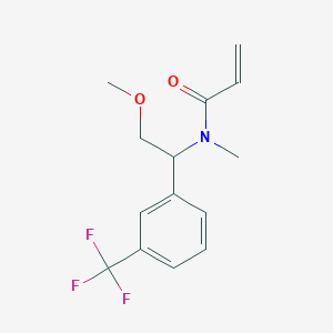 molecular formula C14H16F3NO2 B3001701 N-[2-Methoxy-1-[3-(trifluoromethyl)phenyl]ethyl]-N-methylprop-2-enamide CAS No. 2411245-84-4