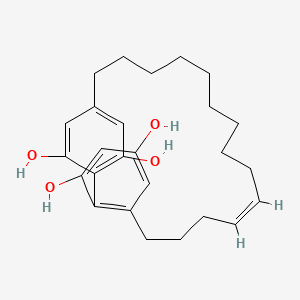 molecular formula C26H34O4 B3001708 (11Z)-三环[20.2.2.02,7]六十八烷-1(24),2(7),3,5,11,22,25-七烯-3,5,24,25-四醇 CAS No. 1005328-81-3