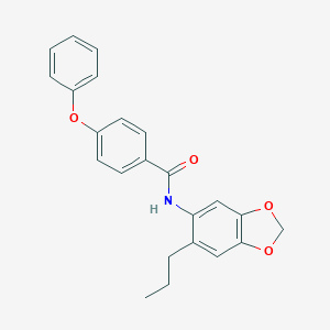 molecular formula C23H21NO4 B300171 4-phenoxy-N-(6-propyl-1,3-benzodioxol-5-yl)benzamide 