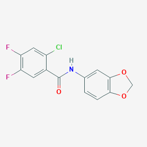 molecular formula C14H8ClF2NO3 B300172 N-(1,3-benzodioxol-5-yl)-2-chloro-4,5-difluorobenzamide 