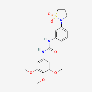 molecular formula C19H23N3O6S B3001722 1-(3-(1,1-二氧化异噻唑烷-2-基)苯基)-3-(3,4,5-三甲氧基苯基)脲 CAS No. 1203100-01-9
