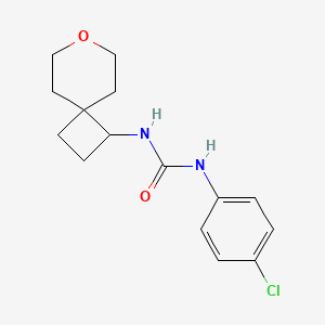 molecular formula C15H19ClN2O2 B3001723 1-(4-Chlorophenyl)-3-(7-oxaspiro[3.5]nonan-1-yl)urea CAS No. 2309556-02-1