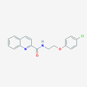 molecular formula C18H15ClN2O2 B300173 N-[2-(4-chlorophenoxy)ethyl]-2-quinolinecarboxamide 
