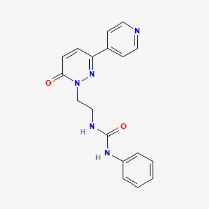 molecular formula C18H17N5O2 B3001743 1-(2-(6-oxo-3-(pyridin-4-yl)pyridazin-1(6H)-yl)ethyl)-3-phenylurea CAS No. 1105208-37-4