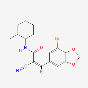 (Z)-3-(7-Bromo-1,3-benzodioxol-5-yl)-2-cyano-N-(2-methylcyclohexyl)prop-2-enamide