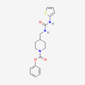 molecular formula C18H21N3O3S B3001752 Phenyl 4-((3-(thiophen-2-yl)ureido)methyl)piperidine-1-carboxylate CAS No. 1235662-76-6