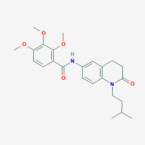 molecular formula C24H30N2O5 B3001757 N-(1-isopentyl-2-oxo-1,2,3,4-tetrahydroquinolin-6-yl)-2,3,4-trimethoxybenzamide CAS No. 946325-60-6