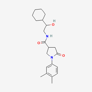 molecular formula C21H30N2O3 B3001767 N-(2-cyclohexyl-2-hydroxyethyl)-1-(3,4-dimethylphenyl)-5-oxopyrrolidine-3-carboxamide CAS No. 1351609-27-2