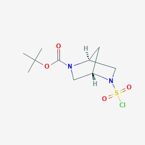 molecular formula C10H17ClN2O4S B3001770 tert-butyl (1S,4S)-5-(chlorosulfonyl)-2,5-diazabicyclo[2.2.1]heptane-2-carboxylate CAS No. 2171276-54-1