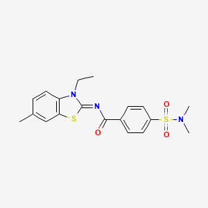 (E)-4-(N,N-dimethylsulfamoyl)-N-(3-ethyl-6-methylbenzo[d]thiazol-2(3H)-ylidene)benzamide