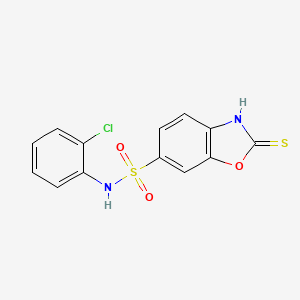 molecular formula C13H9ClN2O3S2 B3001776 N-(2-chlorophenyl)-2-sulfanyl-1,3-benzoxazole-6-sulfonamide CAS No. 379254-64-5
