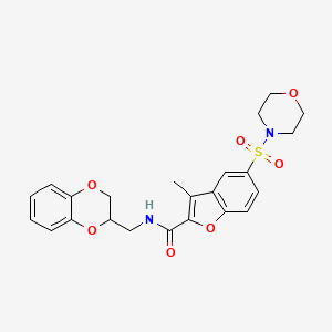 N-(2,3-dihydro-1,4-benzodioxin-3-ylmethyl)-3-methyl-5-morpholin-4-ylsulfonyl-1-benzofuran-2-carboxamide