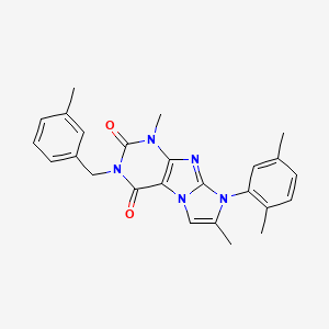 molecular formula C25H25N5O2 B3001787 8-(2,5-二甲基苯基)-1,7-二甲基-3-(3-甲基苄基)-1H-咪唑并[2,1-f]嘌呤-2,4(3H,8H)-二酮 CAS No. 904371-93-3