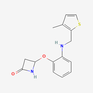 molecular formula C15H16N2O2S B3001790 4-[2-[(3-Methylthiophen-2-yl)methylamino]phenoxy]azetidin-2-one CAS No. 2224493-90-5