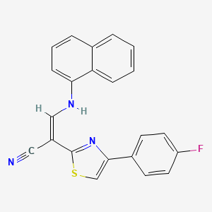 molecular formula C22H14FN3S B3001796 (Z)-2-(4-(4-fluorophenyl)thiazol-2-yl)-3-(naphthalen-1-ylamino)acrylonitrile CAS No. 477187-97-6