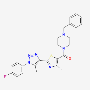 (4-benzylpiperazin-1-yl)(2-(1-(4-fluorophenyl)-5-methyl-1H-1,2,3-triazol-4-yl)-4-methylthiazol-5-yl)methanone