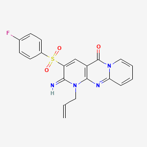 molecular formula C20H15FN4O3S B3001799 1-烯丙基-3-((4-氟苯基)磺酰基)-2-亚氨基-1H-二吡啶并[1,2-a:2',3'-d]嘧啶-5(2H)-酮 CAS No. 847246-13-3