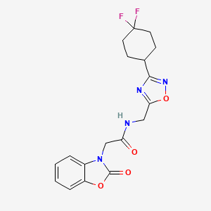 N-((3-(4,4-difluorocyclohexyl)-1,2,4-oxadiazol-5-yl)methyl)-2-(2-oxobenzo[d]oxazol-3(2H)-yl)acetamide