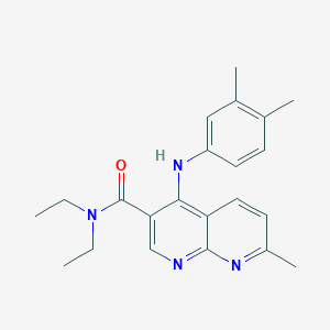 molecular formula C22H26N4O B3001801 4-((3,4-dimethylphenyl)amino)-N,N-diethyl-7-methyl-1,8-naphthyridine-3-carboxamide CAS No. 1251695-00-7