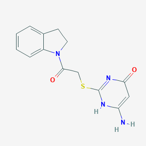 molecular formula C14H14N4O2S B300181 6-amino-2-[2-(2,3-dihydroindol-1-yl)-2-oxoethyl]sulfanyl-1H-pyrimidin-4-one 
