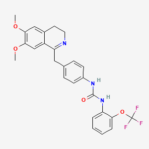 1-[4-[(6,7-Dimethoxy-3,4-dihydroisoquinolin-1-yl)methyl]phenyl]-3-[2-(trifluoromethoxy)phenyl]urea