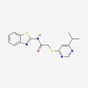 molecular formula C16H16N4OS2 B3001811 N-(benzo[d]thiazol-2-yl)-2-((6-isopropylpyrimidin-4-yl)thio)acetamide CAS No. 1226437-34-8