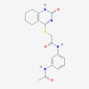 molecular formula C18H20N4O3S B3001819 N-(3-acetamidophenyl)-2-[(2-oxo-5,6,7,8-tetrahydro-1H-quinazolin-4-yl)sulfanyl]acetamide CAS No. 933203-68-0