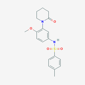 molecular formula C19H22N2O4S B3001820 N-(4-甲氧基-3-(2-氧代哌啶-1-基)苯基)-4-甲基苯磺酰胺 CAS No. 941945-34-2