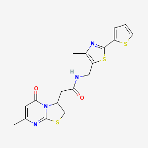 N-((4-methyl-2-(thiophen-2-yl)thiazol-5-yl)methyl)-2-(7-methyl-5-oxo-3,5-dihydro-2H-thiazolo[3,2-a]pyrimidin-3-yl)acetamide