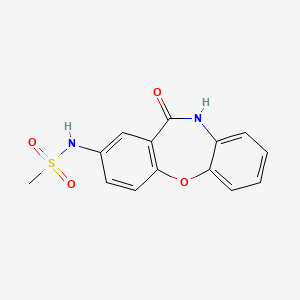 molecular formula C14H12N2O4S B3001826 N-(11-oxo-10,11-dihydrodibenzo[b,f][1,4]oxazepin-2-yl)methanesulfonamide CAS No. 922137-36-8