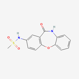 molecular formula C14H12N2O4S B3001826 N-(11-氧代-10,11-二氢二苯并[b,f][1,4]恶杂环庚-2-基)甲磺酰胺 CAS No. 922137-36-8