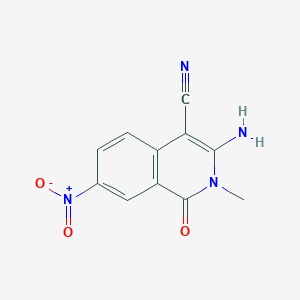molecular formula C11H8N4O3 B3001827 3-Amino-2-methyl-7-nitro-1-oxo-1,2-dihydroisoquinoline-4-carbonitrile CAS No. 130651-64-8