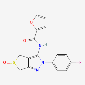 molecular formula C16H12FN3O3S B3001847 N-[2-(4-fluorophenyl)-5-oxo-4,6-dihydrothieno[3,4-c]pyrazol-3-yl]furan-2-carboxamide CAS No. 1020048-57-0