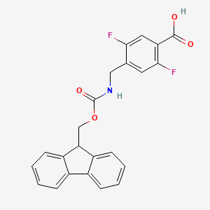 molecular formula C23H17F2NO4 B3001849 4-[(9H-Fluoren-9-ylmethoxycarbonylamino)methyl]-2,5-difluorobenzoic acid CAS No. 2287283-57-0