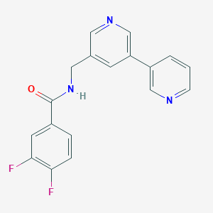 molecular formula C18H13F2N3O B3001852 N-([3,3'-bipyridin]-5-ylmethyl)-3,4-difluorobenzamide CAS No. 2188203-14-5