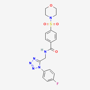molecular formula C19H19FN6O4S B3001855 N-((1-(4-fluorophenyl)-1H-tetrazol-5-yl)methyl)-4-(morpholinosulfonyl)benzamide CAS No. 897623-69-7