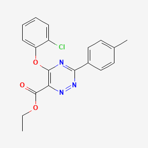 molecular formula C19H16ClN3O3 B3001856 Ethyl 5-(2-chlorophenoxy)-3-(4-methylphenyl)-1,2,4-triazine-6-carboxylate CAS No. 338965-90-5