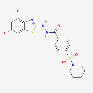 N'-(4,6-difluorobenzo[d]thiazol-2-yl)-4-((2-methylpiperidin-1-yl)sulfonyl)benzohydrazide