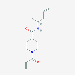 molecular formula C14H22N2O2 B3001869 N-Pent-4-en-2-yl-1-prop-2-enoylpiperidine-4-carboxamide CAS No. 2361758-65-6