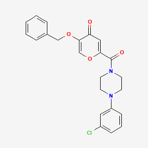 molecular formula C23H21ClN2O4 B3001870 5-(benzyloxy)-2-(4-(3-chlorophenyl)piperazine-1-carbonyl)-4H-pyran-4-one CAS No. 1021134-48-4