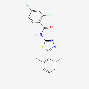 molecular formula C18H15Cl2N3OS B3001878 2,4-dichloro-N-[5-(2,4,6-trimethylphenyl)-1,3,4-thiadiazol-2-yl]benzamide CAS No. 391227-31-9