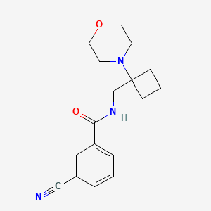 molecular formula C17H21N3O2 B3001883 3-Cyano-N-[(1-morpholin-4-ylcyclobutyl)methyl]benzamide CAS No. 2380175-20-0