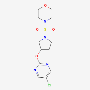 molecular formula C12H17ClN4O4S B3001896 4-((3-((5-Chloropyrimidin-2-yl)oxy)pyrrolidin-1-yl)sulfonyl)morpholine CAS No. 2034364-57-1