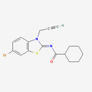 molecular formula C17H17BrN2OS B3001900 N-(6-溴-3-炔丙基-1,3-苯并噻唑-2-亚甲基)环己烷甲酰胺 CAS No. 865181-30-2